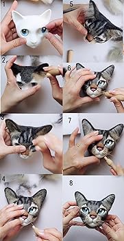 Amazon.co.jp: 羊毛フェルト キット リアル 猫 メインクーン 猫